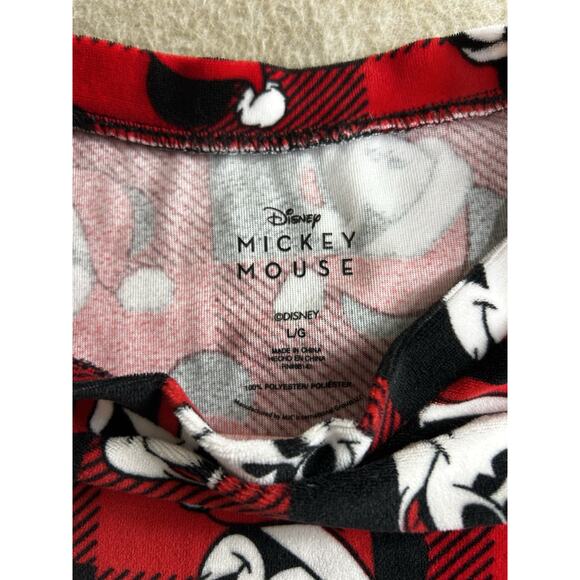 Women's Disney Red Mickey Mouse Christmas Pajama Set Sz Large Pant & Top Pj's - Picture 3 of 9